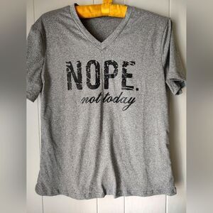 Sugar Magnolia Gray V-Neck Graphic Tee. Size Medium